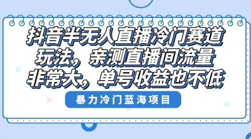【抖音半无人直播冷门赛道解析】——高流量，高收益，轻松实现财务自由！