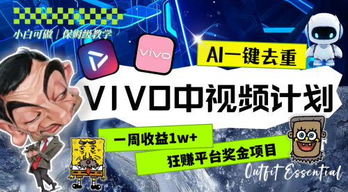 【VIVO中视频计划揭秘】一周收益1w+，AI一键去重，轻松赚取短视频平台红利