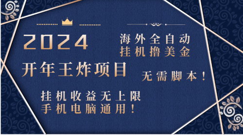【2024年海外赚钱新机遇】无需脚本，手机电脑均可操作，全天收益无上限！