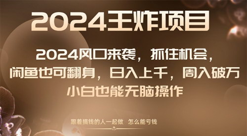 【2024闲鱼翻身秘籍】小白也能日入上千，揭秘风口项目，抓住新年财富机遇