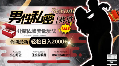 [支持免费下载]【男性私密赛道玩法】引爆私域流量，日入2000+，小白也能轻松操作！