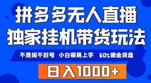 [支持免费下载]拼多多电脑无人直播带货：小白上手指南，轻松日入2000