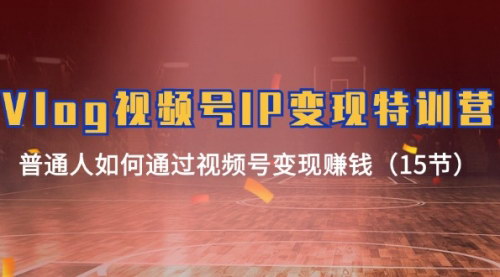 [支持免费下载]Vlog视频号IP变现特训营：普通人如何通过视频号变现赚钱