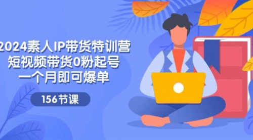 [支持免费下载]2024素人IP带货特训营：短视频带货0粉起号，一个月即可爆单
