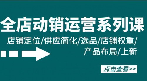 [支持免费下载]【全店动销运营系列课】店铺定位到产品布局，全面解析电商运营！