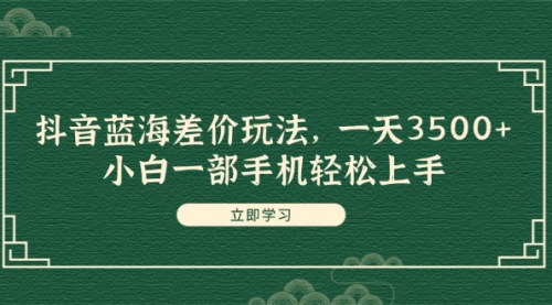 [支持免费下载]《抖音蓝海差价玩法揭秘：一天3500+，小白一部手机轻松上手，月入过万不是梦》