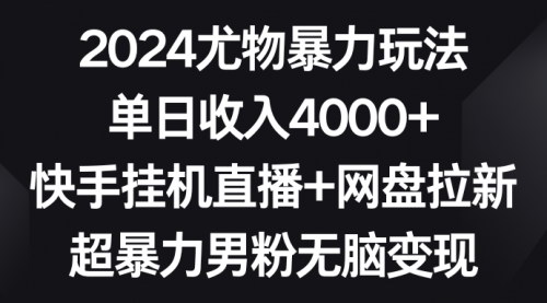 [支持免费下载]【快手美女挂机直播+网盘拉新：2024年单日收入4000+的流量变现策略】
