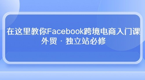 [支持免费下载]《2024年Facebook跨境电商入门课：外贸·独立站必修，互动提升3大方法》