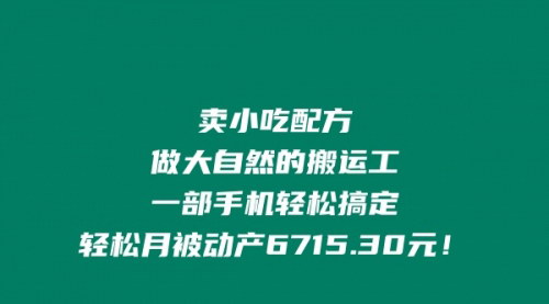 [支持免费下载]小吃配方创业指南：掌握小吃技术，轻松实现月被动收入6715.30元
