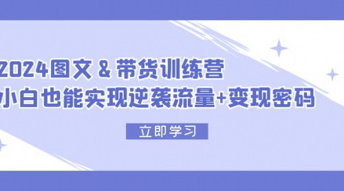 [支持免费下载]《2024图文+带货训练营：小白逆袭，日入1000+的实战教学》