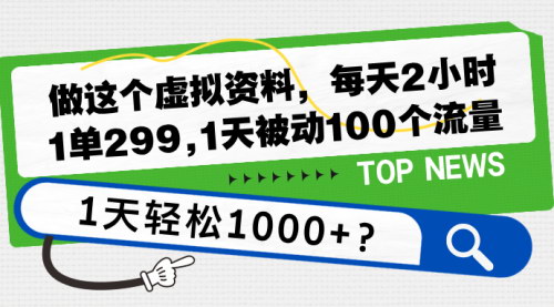 [支持免费下载]虚拟资料制作教程：每天2小时，轻松实现日赚1000+的实战攻略
