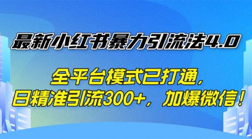 [支持免费下载]小红书高效引流攻略4.0：日引300+精准创业粉，全平台模式解析