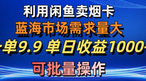 [支持免费下载]【咸鱼蓝海市场】烟卡销售攻略，单日收益1000+的赚钱机会
