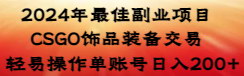 [支持免费下载]【2024年蓝海项目】CSGO饰品交易，轻松实现单账号日入200+