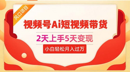 [支持免费下载]【视频号AI短视频带货攻略】0粉丝0基础，轻松月入过万不是梦