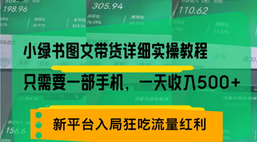 [支持免费下载]小绿书图文带货实操教程：从账号注册到带货技巧，全面解析