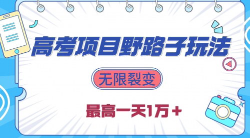 [支持免费下载]【2024高考热点变现】无限裂变，躺赚收益，最高日入1W的野路子玩法