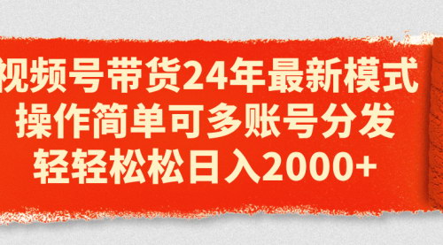 [支持免费下载]《2024视频号带货新攻略：操作简单，多账号分发实现电商变现》