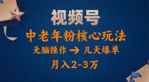 [支持免费下载]《视频号热门玩法：高端中老年粉核心策略，轻松月入两三万》