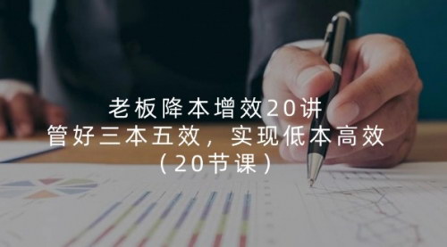 [支持免费下载]《企业降本增效终极指南：20节课打造低本高效运营体系》