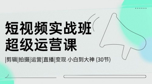 [支持免费下载]【短视频超级运营课】从新手到大师的30节必修课程