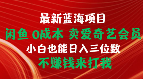 [支持免费下载]【闲鱼赚钱攻略】0成本卖爱奇艺会员：小白也能日入三位数