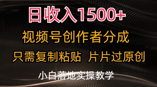 [支持免费下载]《视频号创作者分成项目：日收入1500+，复制粘贴轻松过原创》