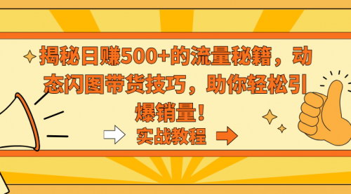 [支持免费下载]【日赚500+流量秘籍：动态闪图带货技巧，轻松引爆销量】