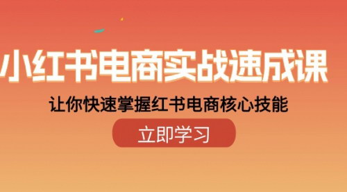 [支持免费下载]【小红书电商实战速成课】掌握核心技能，快速开启电商之旅