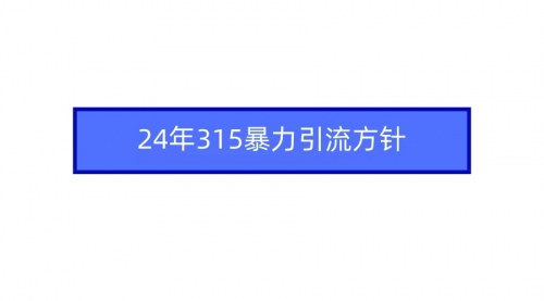 [支持免费下载]【2024年315暴力引流攻略】实战工具准备到疯狂变现，全方位解析