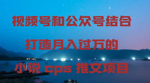 [支持免费下载]【视频号与公众号双剑合璧：月入过万的小说CPS推文项目】