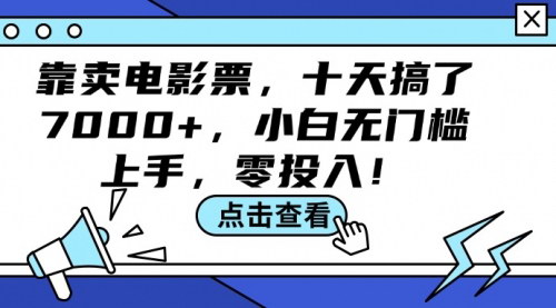 [支持免费下载]《电影票项目：小白无门槛上手，十天搞7000+的实战攻略》