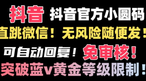 [支持免费下载]抖音直跳微信技术揭秘：无风险添加好友，低成本制作教程