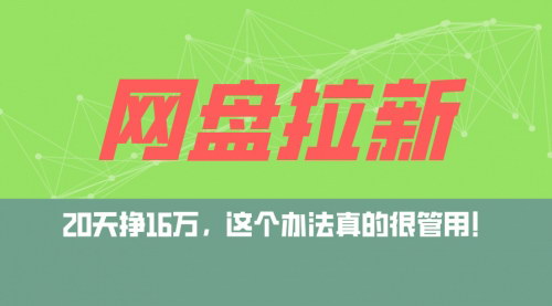 [支持免费下载]网盘拉新+私域运营玩法：零基础入门，小白可操作，日入5000+的实操指南