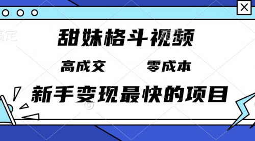 [支持免费下载]甜妹格斗视频：高成交零成本，新手变现最快项目