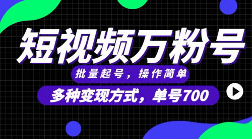 [支持免费下载]短视频快速涨粉与批量起号：单号700，多种变现途径的实战攻略