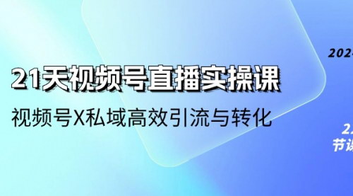 [支持免费下载]【21天视频号直播实操课】视频号X私域高效引流与转化（22节课）
