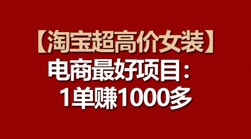 [支持免费下载]【淘宝高端女装盈利攻略】一单赚1000+，揭秘超高价女装项目运营