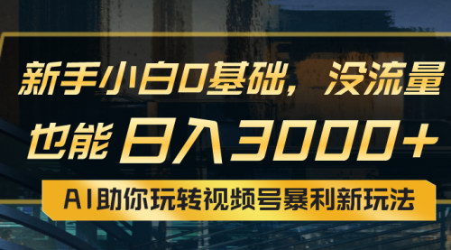 [支持免费下载]【小白0基础】没流量也能日入3000+：AI助你玩转视频号暴利新玩法