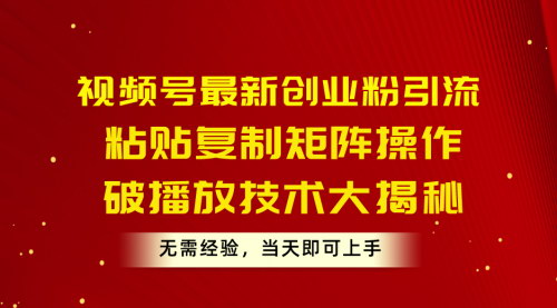 [支持免费下载]【视频号引流秘籍】破解播放技术，日引300粉矩阵操作攻略