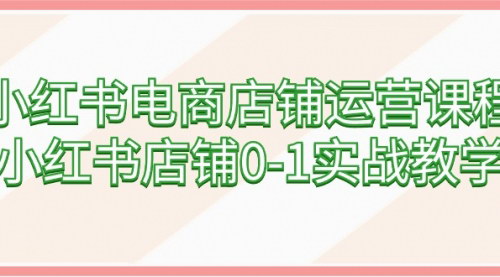 [支持免费下载]【小红书电商运营全攻略】0-1实战教学，提升店铺GMV的60节课程