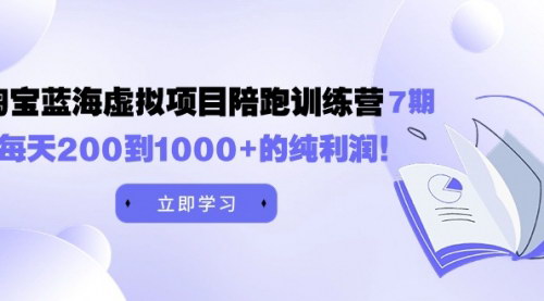 [支持免费下载]黄岛主《淘宝蓝海虚拟项目陪跑训练营7期》：每天200到1000+的纯利润之路