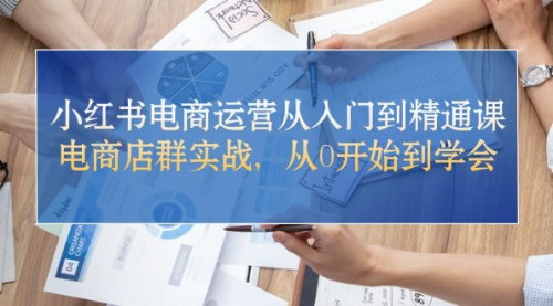 [支持免费下载]【小红书电商运营】从入门到精通，电商店群实战课程全解析