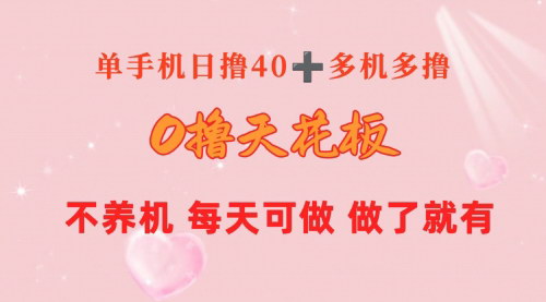 [支持免费下载]【单手机日赚40+】揭秘0撸天花板项目，单人可操作10台，无限下级推广收益