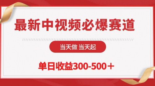 [支持免费下载]【中视频必爆赛道】单日收益300-500+，当天做当天起流量