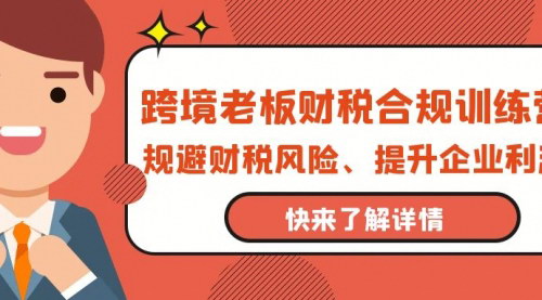 [支持免费下载]【跨境老板财税合规训练营】规避风险，提升利润，合规经营！