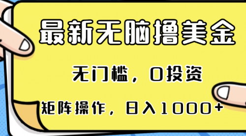 [支持免费下载]2024年最新海外互联网项目：无门槛0投资，矩阵操作日赚美金