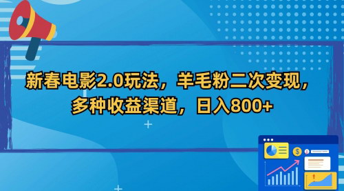 [支持免费下载]【2024新春电影2.0玩法：羊毛粉二次变现，日入800+的多种收益渠道】