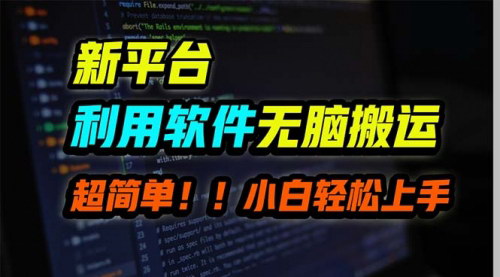 [支持免费下载]【月赚10000+】新平台软件搬运攻略，小白也能轻松上手