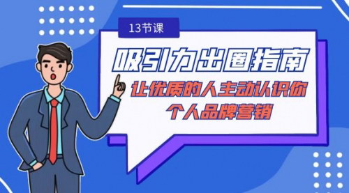 [支持免费下载]【个人品牌营销教程】提升魅力与吸引力，轻松出圈，让优质人脉主动认识你